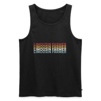 Rinder Züchter - Vintage Kuh Limousin Farmer - Männer Premium Bio Tank Top - Schwarz - Vorne - AI Model Male 178 light (178cm)