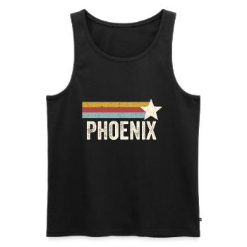 USA City Star Years Retro - Vintage Phoenix - Men's Premium Organic Tank Top - black - Front - Michal (187cm)