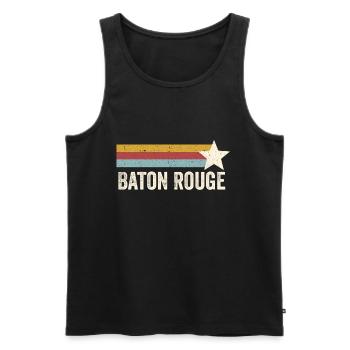USA City Star Years Retro - Vintage Baton Rouge - Men's Premium Organic Tank Top - black - Front - AI Model Male 178 light (178cm)
