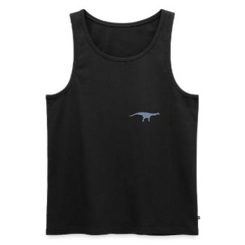Badge - Mignon dinosaure Lirainosaurus - Débardeur bio Premium Homme - noir - Devant - Michal (187cm)