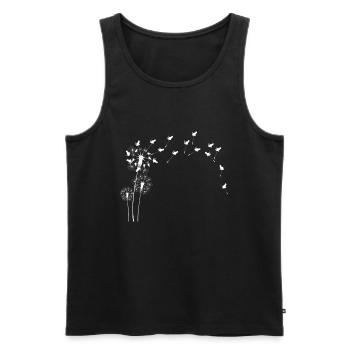 Fleur d’animal - Chat pissenlit - Débardeur bio Premium Homme - noir - Devant - Michal (187cm)