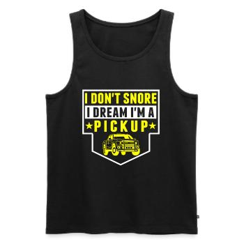 I don't snore, dreams, I get picked up - Men's Premium Organic Tank Top - black - Front - Michal (187cm)