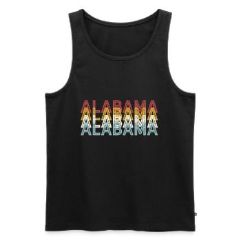 US 70er Retro State Vintage Alabama - Männer Premium Bio Tank Top - Schwarz - Vorne - Michal (187cm)