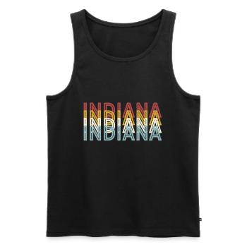 US 70s Retro State Vintage Indiana - Men's Premium Organic Tank Top - black - Front - Michal (187cm)