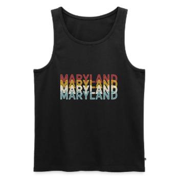 US 70s Retro State Vintage Maryland - Men's Premium Organic Tank Top - black - Front - Michal (187cm)