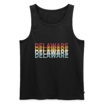 US 70er Retro State Vintage Delaware - Männer Premium Bio Tank Top - Schwarz - Vorne - AI Model Male 178 light (178cm)