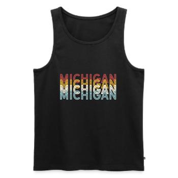 US 70er Retro State Vintage Michigan - Männer Premium Bio Tank Top - Schwarz - Vorne - Michal (187cm)
