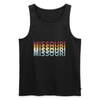 US 70s Retro State Vintage Missouri - Débardeur bio Premium Homme - noir - Devant - AI Model Male 178 light (178cm)