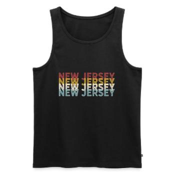 US 70s Retro State Vintage New Jersey - Men's Premium Organic Tank Top - black - Front - AI Model Male 178 light (178cm)