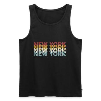 US 70s Retro State Vintage New York - Débardeur bio Premium Homme - noir - Devant - Michal (187cm)