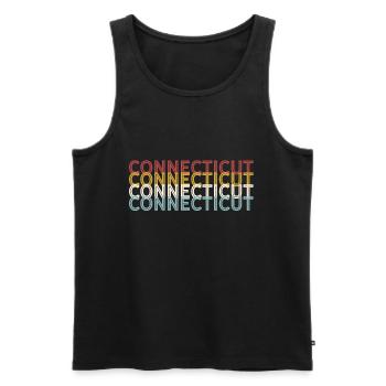 US 70s Retro State Vintage Connecticut - Men's Premium Organic Tank Top - black - Front - Michal (187cm)