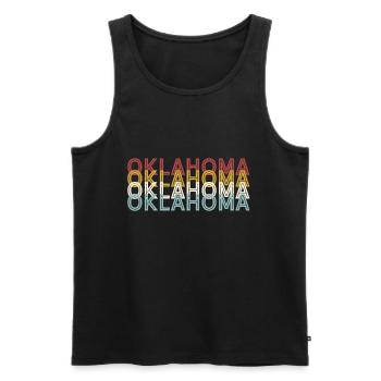 US 70er Retro State Vintage Oklahoma - Männer Premium Bio Tank Top - Schwarz - Vorne - AI Model Male 178 light (178cm)