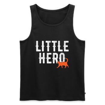 Petit Héros - Chat Animal Mignon - Débardeur bio Premium Homme - noir - Devant - Michal (187cm)