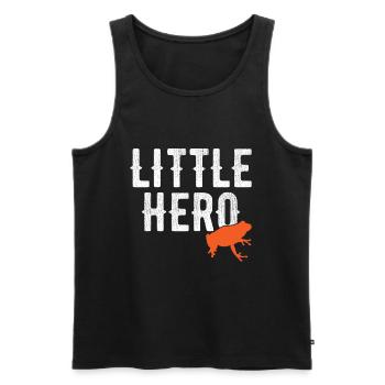 Petit Héros - Grenouille douce - Débardeur bio Premium Homme - noir - Devant - Michal (187cm)