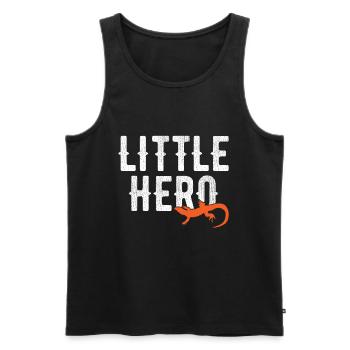 Little Hero - Lézards animaux mignons - Débardeur bio Premium Homme - noir - Devant - Michal (187cm)