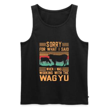 Sorry for what I told Wagyu - Men's Premium Organic Tank Top - black - Front - Michal (187cm)