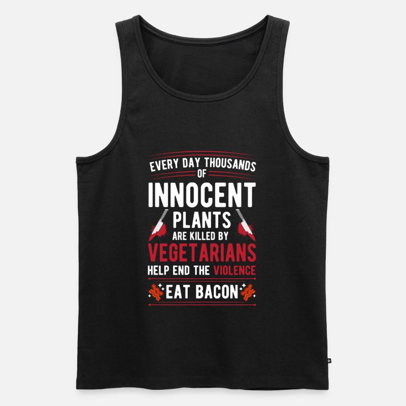 Vegetarier Gewalt Essen Speck - Männer Premium Bio Tank Top - Schwarz