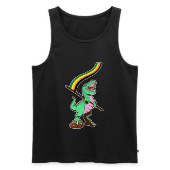 LGBTQ-Flagge - Dinosaurier Aromantic - Männer Premium Bio Tank Top - Schwarz - Vorne - AI Model Male 178 light (178cm)