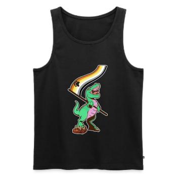 Drapeau LGBTQ - Ours dinosaure - Débardeur bio Premium Homme - noir - Devant - Michal (187cm)