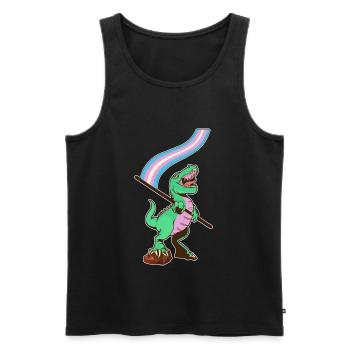 LGBTQ-Flagge - Dinosaurier-Transgender - Männer Premium Bio Tank Top - Schwarz - Vorne - AI Model Male 178 light (178cm)