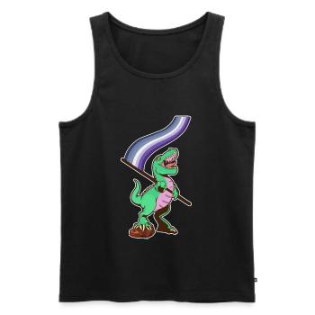 LGBTQ-Flagge - Dinosaurier-Butch-Lesbe - Männer Premium Bio Tank Top - Schwarz - Vorne - AI Model Male 178 light (178cm)