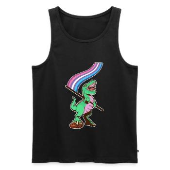Drapeau LGBTQ - Ours dinosaure - Débardeur bio Premium Homme - noir - Devant - Michal (187cm)