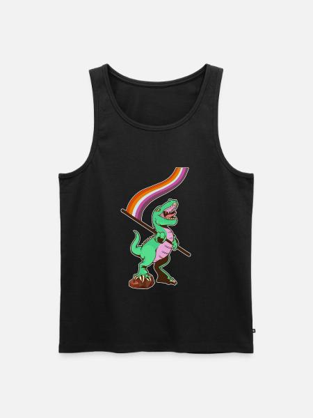 Drapeau LGBTQ - Dinosaur Lesbian - Débardeur bio Premium Homme - noir