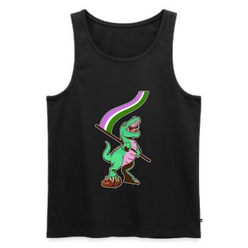 Drapeau LGBTQ - Dinosaur Genderqueer - Débardeur bio Premium Homme - noir - Devant - AI Model Male 178 light (178cm)