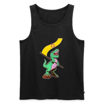 Drapeau LGBTQ - Dinosaure intersexuel - Débardeur bio Premium Homme - noir - Devant - Michal (187cm)
