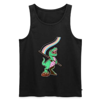 Drapeau LGBTQ - Dinosaure Polygenre - Débardeur bio Premium Homme - noir - Devant - Michal (187cm)