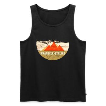 Vintage - Wrangell - Parc St. Elias - Débardeur bio Premium Homme - noir - Devant - Michal (187cm)