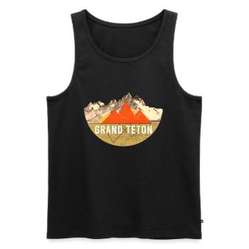 Millésime - Parc national de Grand Teton - Débardeur bio Premium Homme - noir - Devant - Michal (187cm)