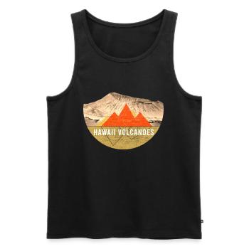 Vendanges - Parc national des volcans d’Hawaï - Débardeur bio Premium Homme - noir - Devant - Michal (187cm)