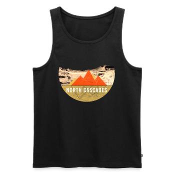 Vintage - North Cascades National Park - Men's Premium Organic Tank Top - black - Front - Michal (187cm)