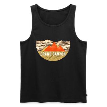 Vendanges - Parc national du Grand Canyon - Débardeur bio Premium Homme - noir - Devant - Michal (187cm)
