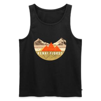 Jahrgang - Kenai-Fjords-Nationalpark - Männer Premium Bio Tank Top - Schwarz - Vorne - AI Model Male 178 light (178cm)