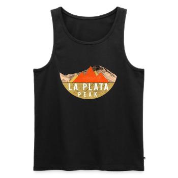 Vintages USA-Wandern - La Plata-Spitze - Männer Premium Bio Tank Top - Schwarz - Vorne - AI Model Male 178 light (178cm)