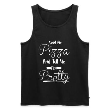 Sag Mir, Ich Bin Hübsch - Food Pizza - Männer Premium Bio Tank Top - Schwarz - Vorne - Michal (187cm)