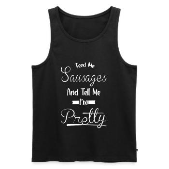 Dis-moi, je suis jolie - Saucisses - Débardeur bio Premium Homme - noir - Devant - Michal (187cm)