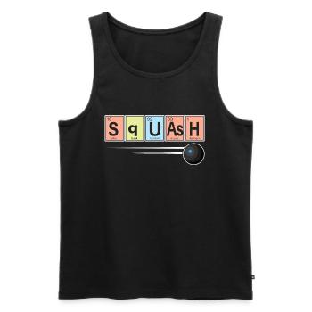 Squash Player Sports Chemistry - Men's Premium Organic Tank Top - black - Front - Michal (187cm)