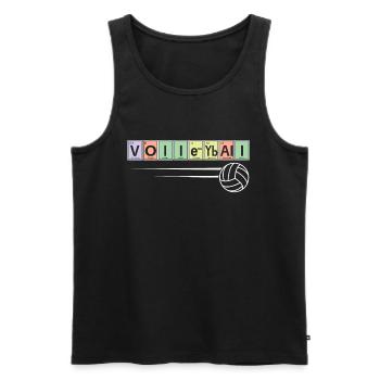 Joueur de volleyball Chimie sportive - Débardeur bio Premium Homme - noir - Devant - Michal (187cm)