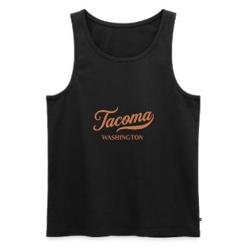 Rétro USA Washington Vintage Tacoma - Débardeur bio Premium Homme - noir - Devant - Michal (187cm)