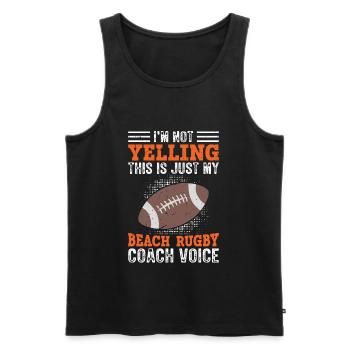I Don’t Scream - Entraîneur de beach rugby - Débardeur bio Premium Homme - noir - Devant - Michal (187cm)