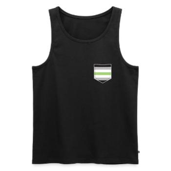 LGBTQ Agender Pride Flag Bag - Men's Premium Organic Tank Top - black - Front - AI Model Male 178 light (178cm)