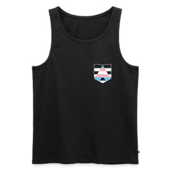 LGBTQ Trans Ally Pride Flag Pocket - Männer Premium Bio Tank Top - Schwarz - Vorne - AI Model Male 178 light (178cm)