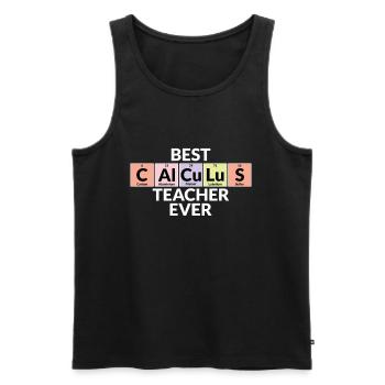 Best Math Teacher Of All Time - Men's Premium Organic Tank Top - black - Front - AI Model Male 178 light (178cm)