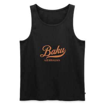 Retro Azerbaijan Stadt - Vintage Baku - Männer Premium Bio Tank Top - Schwarz - Vorne - Michal (187cm)
