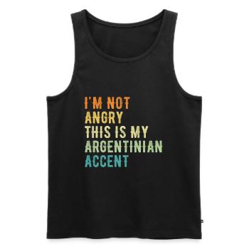 Je ne suis pas méchant, mon accent argentin - Débardeur bio Premium Homme - noir - Devant - Michal (187cm)