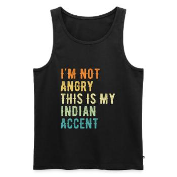 Je ne suis pas en colère contre mon accent indien - Débardeur bio Premium Homme - noir - Devant - Michal (187cm)