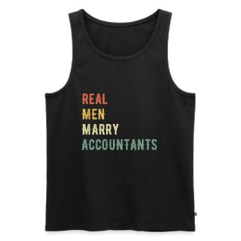 De vrais hommes épousent des comptables - Débardeur bio Premium Homme - noir - Devant - Michal (187cm)